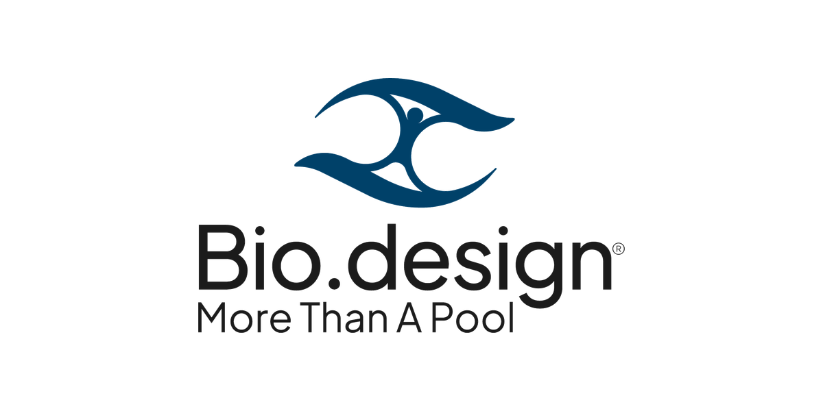 Logo von BIO.design mit stilisiertem Auge und Schriftzug in Blau und Schwarz.